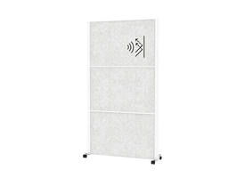 Scheidingswand MAUL akoestiek 100x180 3x lichtgrijs wit frame mobiel