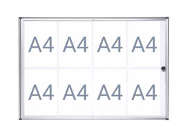 Binnenvitrine wand MAULextraslim whiteboard 8xA4 met slot