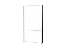 Scheidingswand MAUL akoestiek 100x180 whiteboard alum.frame op voet