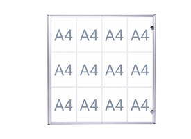 Binnenvitrine wand MAULextraslim whiteboard 12xA4 met slot