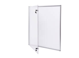 Binnenvitrine wand MAULextraslim whiteboard 12xA4 met slot