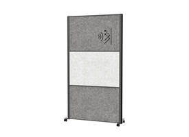 Scheidingswand MAUL akoestiek 100x180 2xdonker- 1xlichtgrijs antrac.frame mobiel