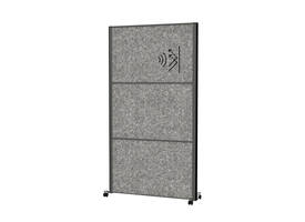 Scheidingswand MAUL akoestiek Uplight 100x180 donkergrijs antraciet frame mobiel