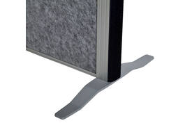 Scheidingswand MAUL akoestiek 100x180 2xdonker- 1xwhiteboard alum.frame op voet