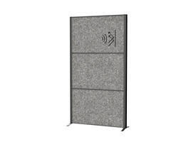 Scheidingswand MAUL akoestiek Uplight 100x180 donkergrijs antraciet frame op voet