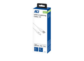Kabel ACT USB 2.0 naar Lightning laad -en data 1 meter