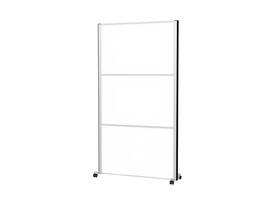 Scheidingswand MAUL akoestiek 100x180 whiteboard alum.frame mobiel