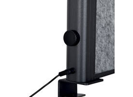 Scheidingswand MAUL akoestiek Uplight 120x50 donkergrijs antrac.frame tafelklem