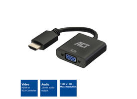 Adapter ACT HDMI naar VGA met audio 0.15 meter