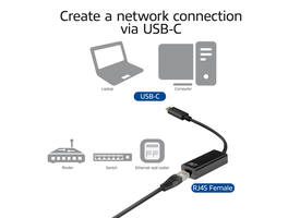 Adapter ACT USB-C naar Gigabit Ethernet 0.15 meter