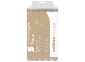 Handdoek Satino PT3 PureSoft v-vouw 2-laags 240x230mm 20x200 vel naturel 277540