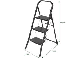 Huishoudtrap BRASQ 3 treden SL300 zwart