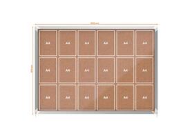 Binnenvitrine Nobo Premium Plus 18xA4 schuifdeur kurk