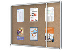 Binnenvitrine Nobo Premium Plus 18xA4 schuifdeur kurk