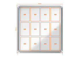 Binnenvitrine Nobo Premium Plus 12xA4 schuifdeur magnetisch