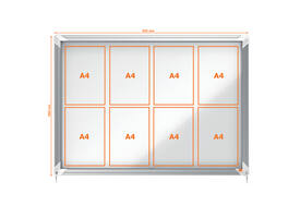 Binnenvitrine Nobo Premium Plus 8xA4 schuifdeur magnetisch