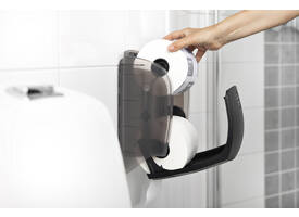 Toiletpapierdispenser Katrin systeemrol duo zwart 77519