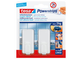 Haken tesa Powerstrips® LARGE Classic zelfklevend verwijderbaar wit 2 stuks