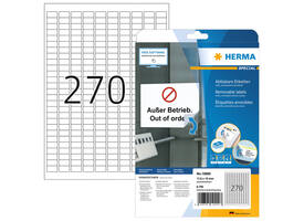 Etiket HERMA 10000 17.8x10mm verwijderbaar wit 6750 stuks