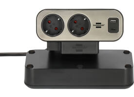 Stekkerdoos Brennenstuhl bureau Estilo 10vdig incl 1 USB C, 1 USB A, 2m zi/zw