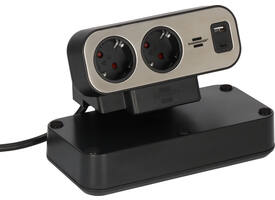 Stekkerdoos Brennenstuhl bureau Estilo 10vdig incl 1 USB C, 1 USB A, 2m zi/zw