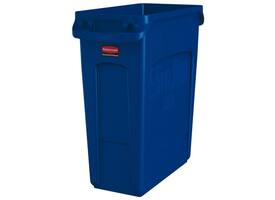 Afvalbak Rubbermaid Slim Jim Vented met luchtsleuven 60 liter blauw