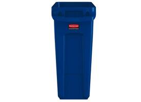 Afvalbak Rubbermaid Slim Jim Vented met luchtsleuven 60 liter blauw