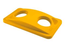 Deksel Rubbermaid Slim Jim Vented inwerpopening voor flesjes en blikjes geel