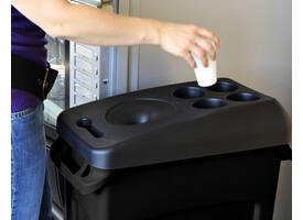 Afvalbak Rubbermaid Slim Jim Vented met luchtsleuven 60 liter zwart