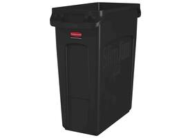 Afvalbak Rubbermaid Slim Jim Vented met luchtsleuven 60 liter bruin
