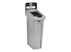 Deksel Rubbermaid Slim Jim Recyclestation gesloten zwart