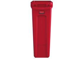 Afvalbak Rubbermaid Slim Jim Vented met luchtsleuven 87liter rood
