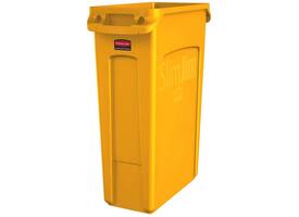 Afvalbak Rubbermaid Slim Jim Vented met luchtsleuven 87 liter geel