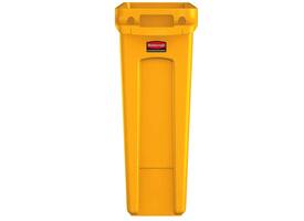Afvalbak Rubbermaid Slim Jim Vented met luchtsleuven 87 liter geel