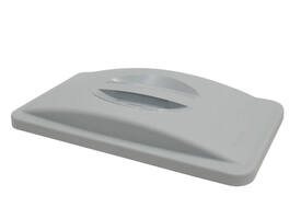 Deksel Rubbermaid Slim Jim Vented gesloten met greep grijs