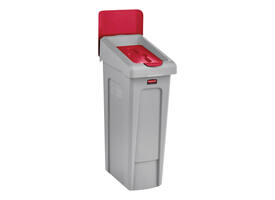 Deksel Rubbermaid Slim Jim Recyclestation gesloten rood