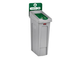 Deksel Rubbermaid Slim Jim Recyclestation gesloten groen