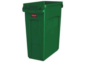 Afvalbak Rubbermaid Slim Jim Vented met luchtsleuven 60 liter groen