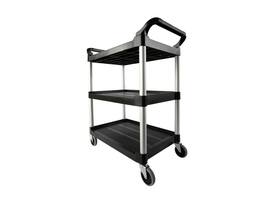 Serveerwagen Rubbermaid met 10cm zwenkwielen zwart