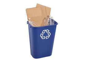 Papierbak Rubbermaid recycling groot 39L blauw