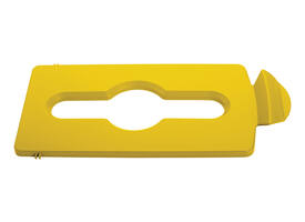 Deksel Rubbermaid Slim Jim Recyclestation inwerpopening voor gemengde recycling geel