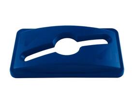 Deksel Rubbermaid Slim Jim Vented inwerpopening voor gemengde recycling blauw