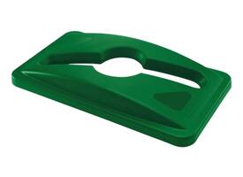 Deksel Rubbermaid Slim Jim Vented inwerpopening voor gemengde recycling groen