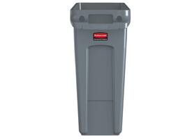 Afvalbak Rubbermaid Slim Jim Vented met luchtsleuven 60liter grijs