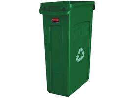 Afvalbak Rubbermaid Slim Jim Vented met luchtsleuven 87 liter groen