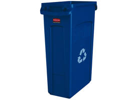 Afvalbak Rubbermaid Slim Jim Vented met luchtsleuven 87 liter blauw