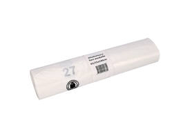 Afvalzak Cleaninq 65/25x140cm HDPE recycled T25 240L transparant rol à 10 stuks