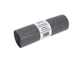 Afvalzak Cleaninq 60x80cm LDPE recycled T30 60L met trekband grijs rol à 25 stuks