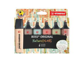 Markeerstift STABILO Boss 70/6 nature colors etui à 6 stuks