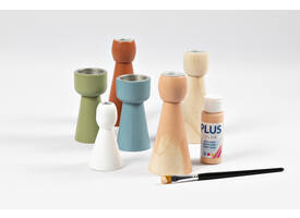 Kandelaar Creativ Company hout conisch 14.5cm